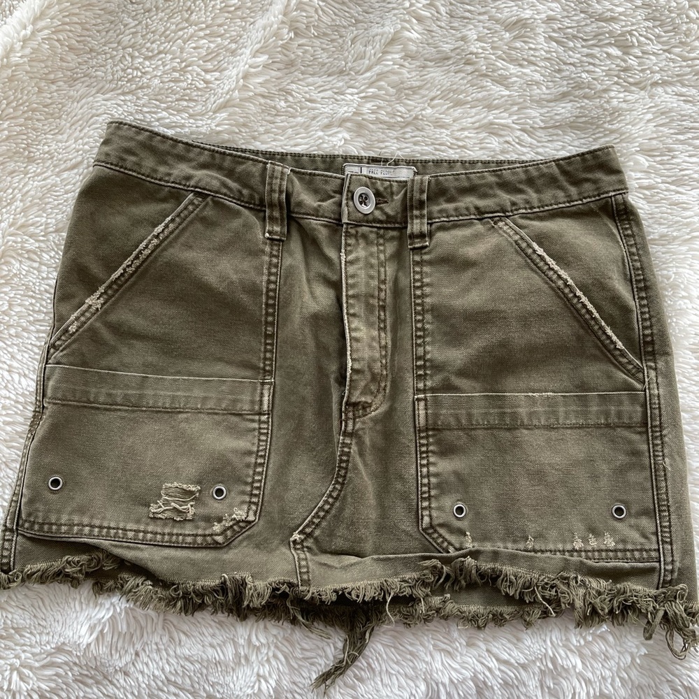 Free People Distressed Cargo Miniskirt - Size 29